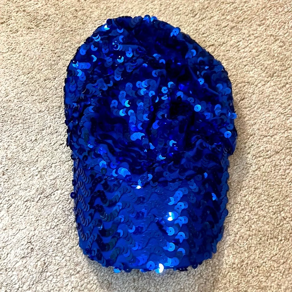 Blue Sequin Cap. 100% Cotton NWOT